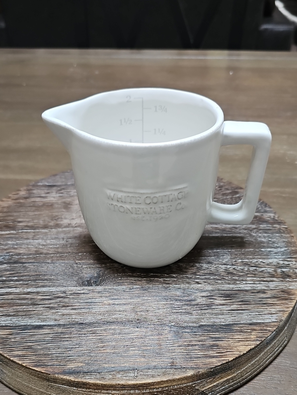 Ceramic 2 Cup Measuring Pitcher - White
